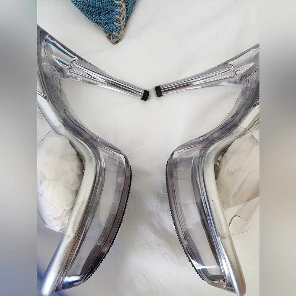 Clear platform heels